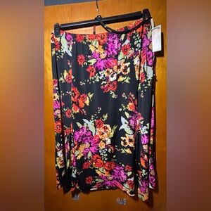 Floral Black Skirt by JM Collection, size 1X